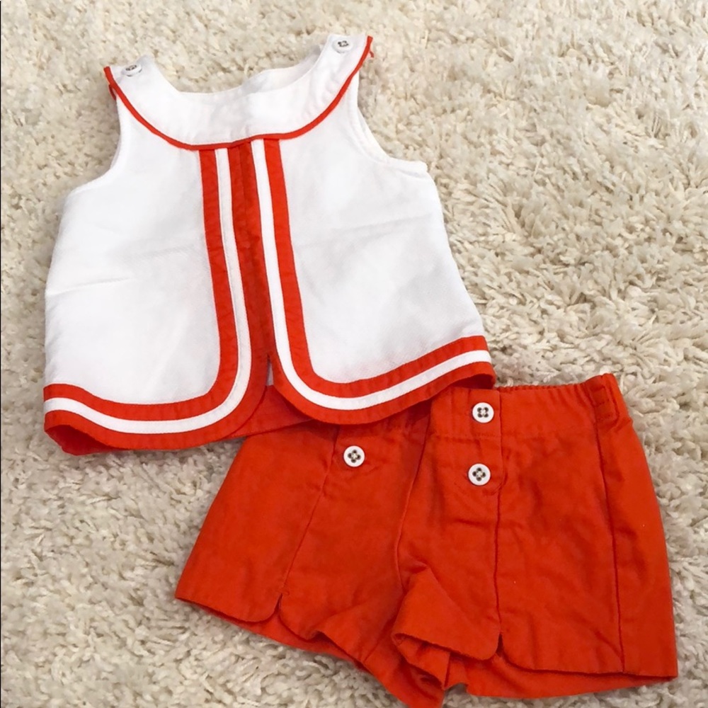 Janie and Jack Orange Outfit, 6-12 M